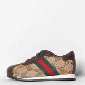 Gucci Baby Ace Sneakers Canvas Print with Signature Web Stripe Size 17 Size 1.5